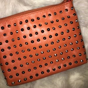 BURNT ORANGE STUDDED CROSSBODY